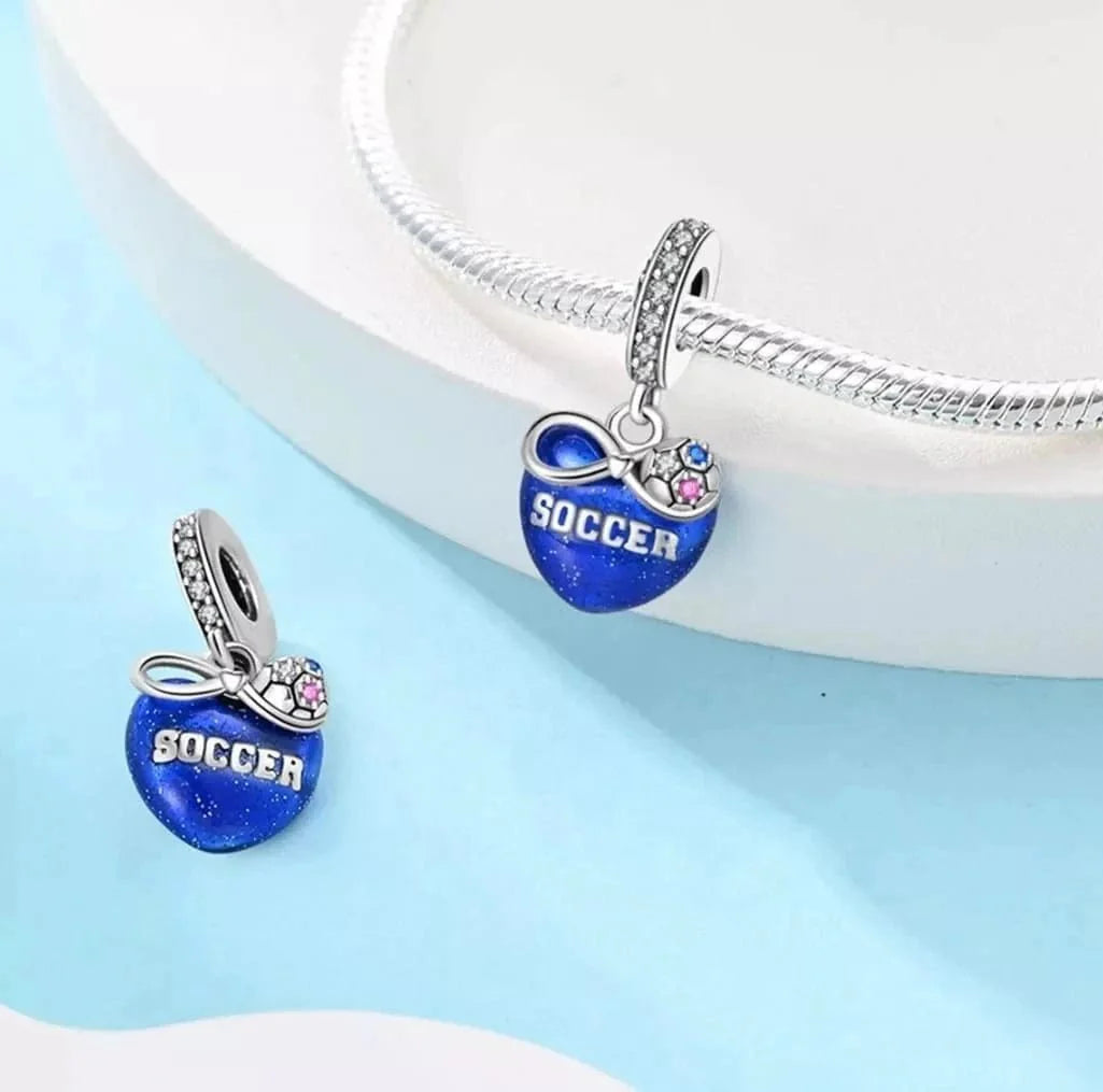 Soccer Forever Heart Dangle Charm