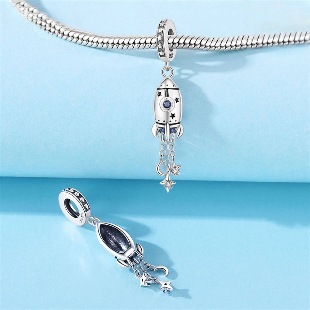 Space Love Rocket Charm