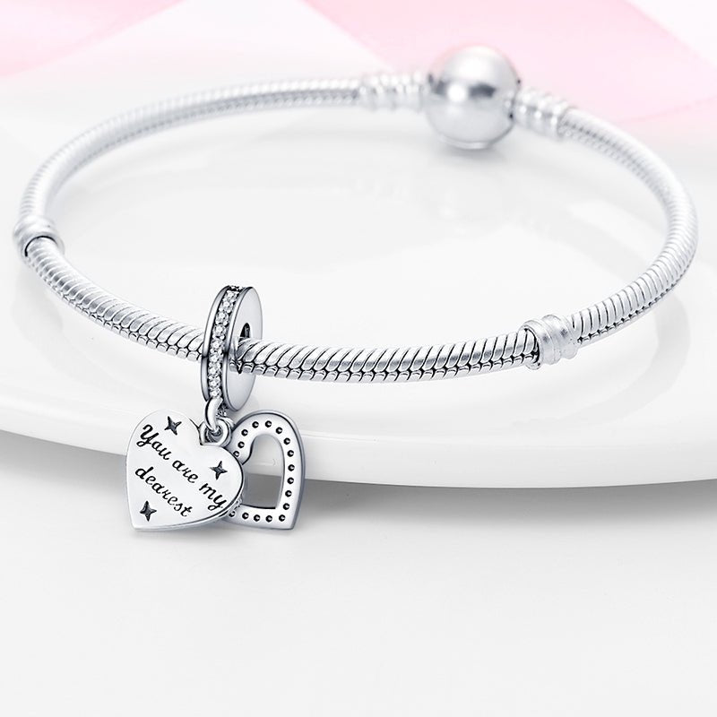 Sparkling Freehand Heart Dangle Charm
