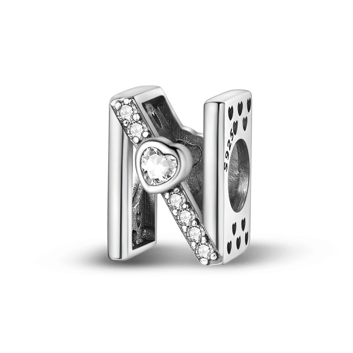Sparkling Heart Letter A~Z Alphabet Charm