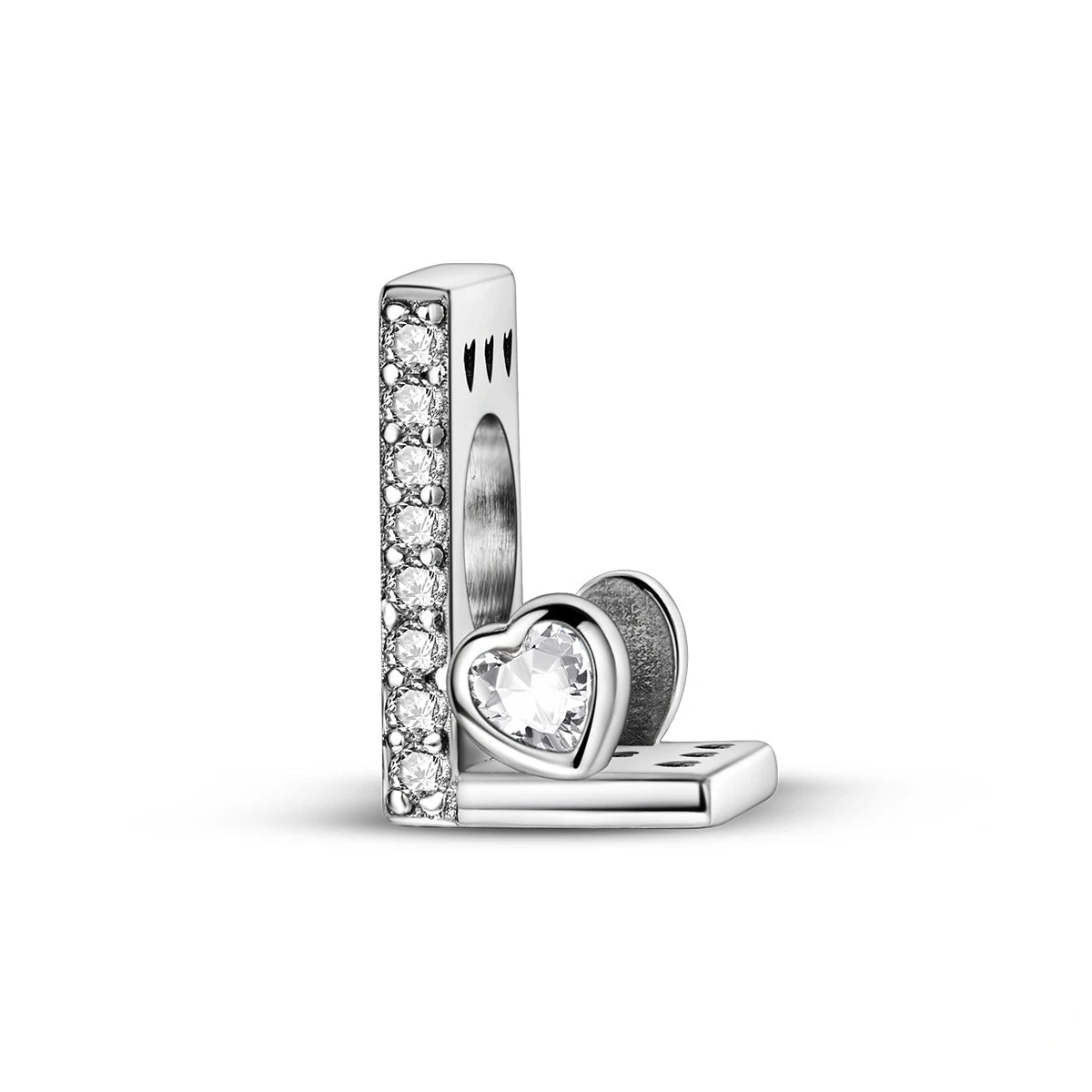 Sparkling Heart Letter A~Z Alphabet Charm
