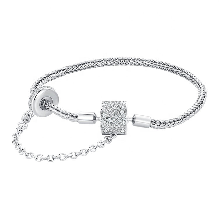 Sparkling Pavé Clasp Charm Bracelet