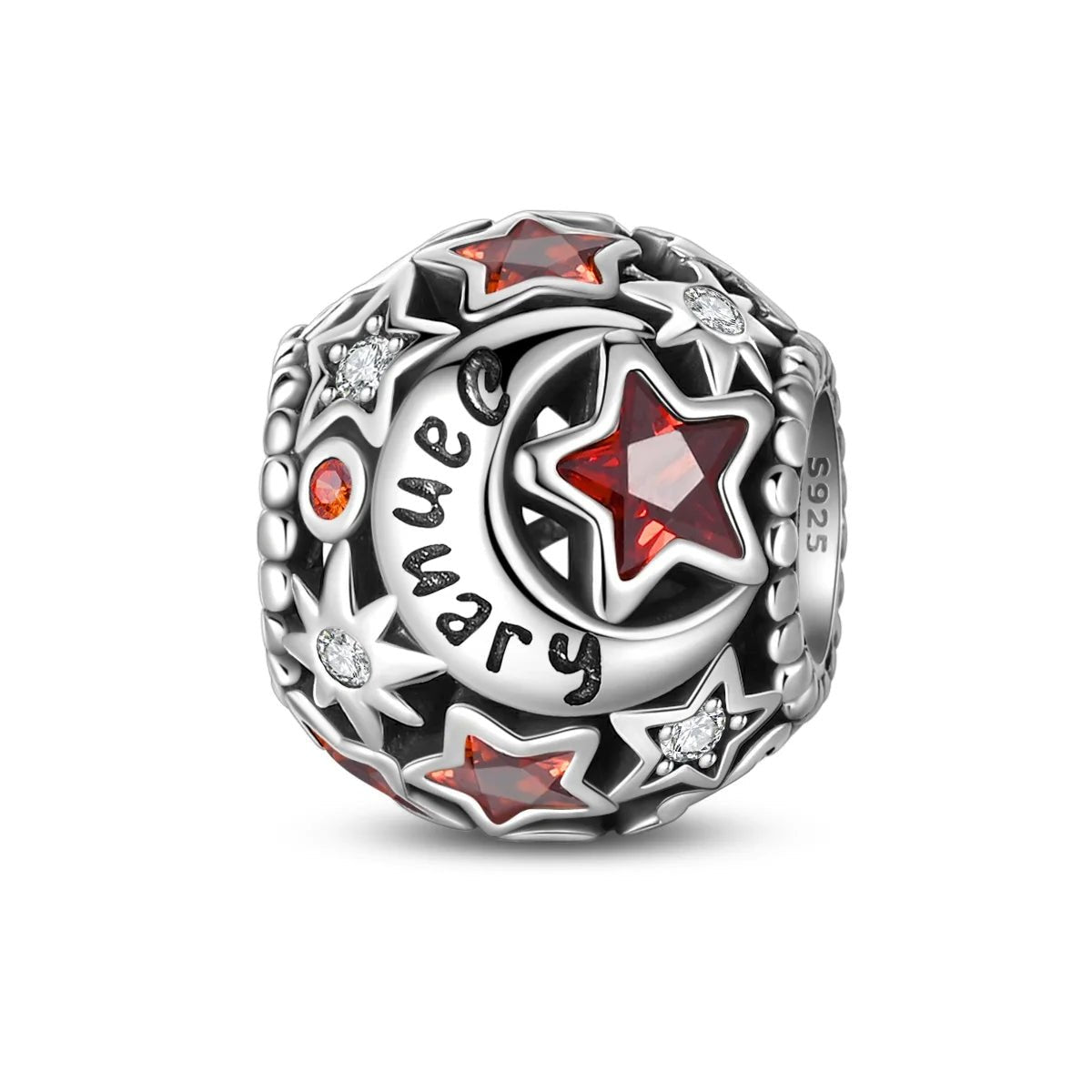 Star & Moon Birthstone Charm