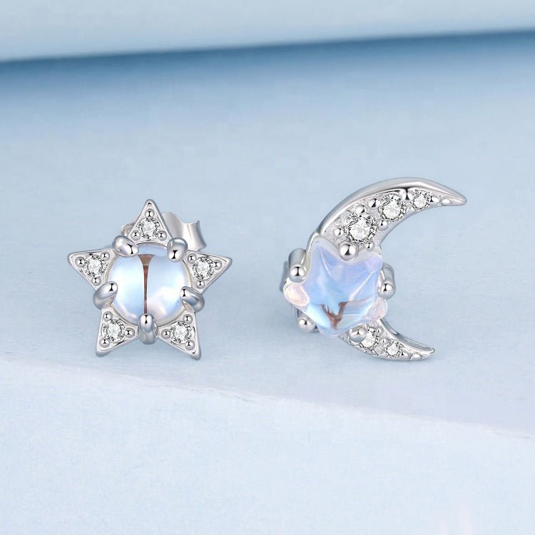Starlit Moonbeam Opal Stud Earrings