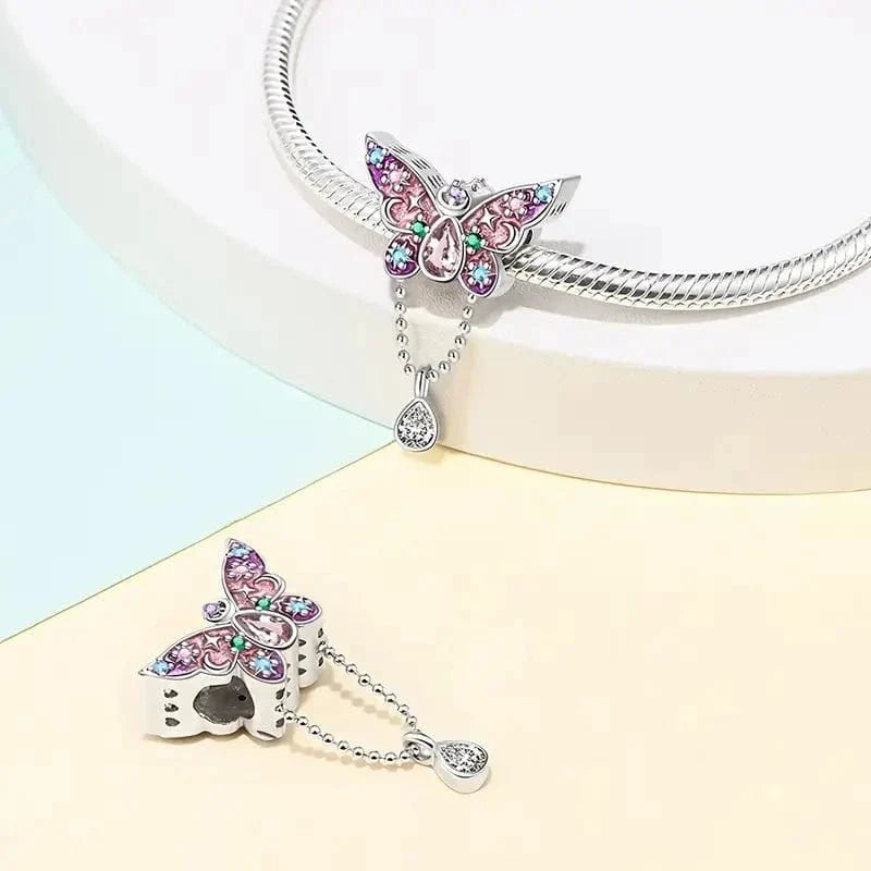 Starry Pink Butterfly Charm