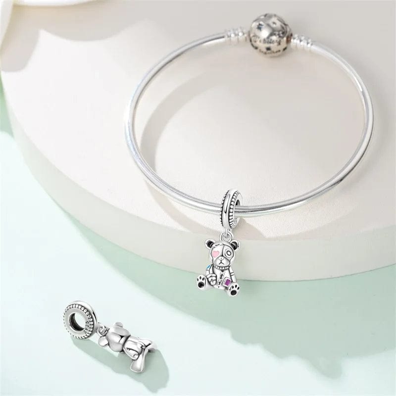 Stitched Teddy Bear Dangle Charm