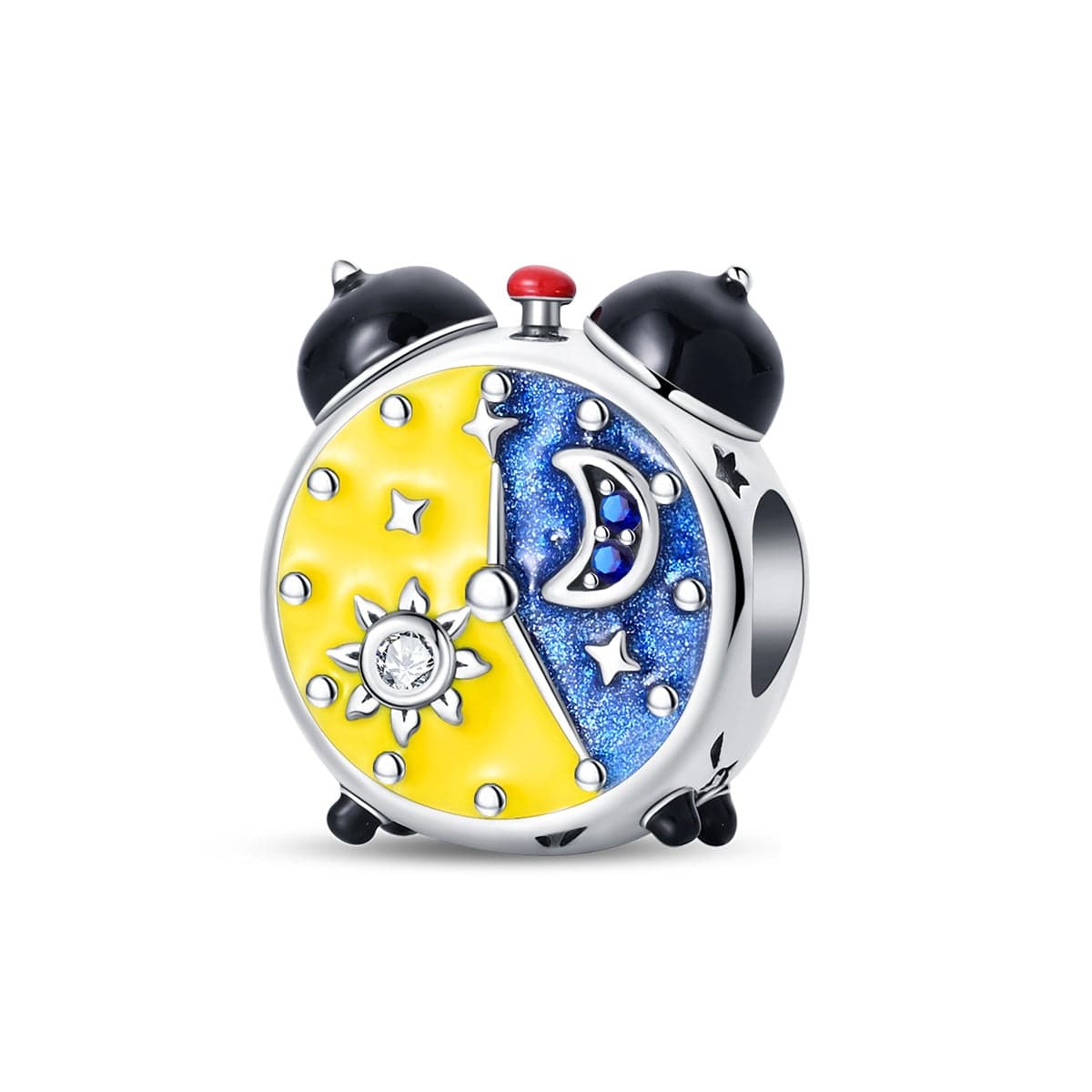 Sun & Moon Dual Time Alarm Clock Charm