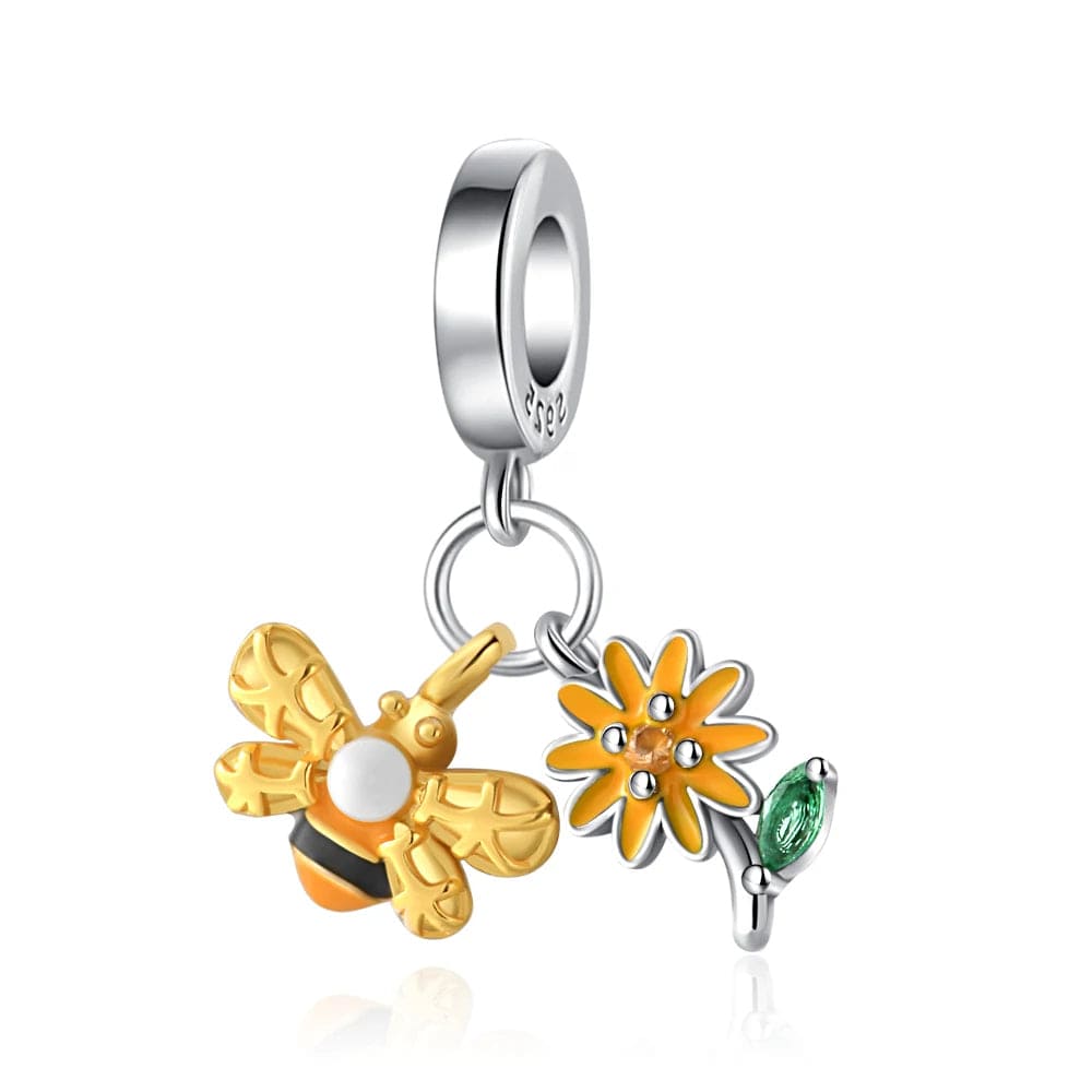 Sunflower and Bee Dangle Charm