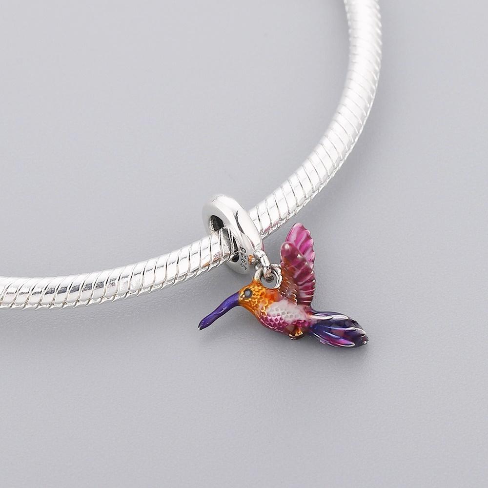 Sunset Hummingbird Dangle Charm