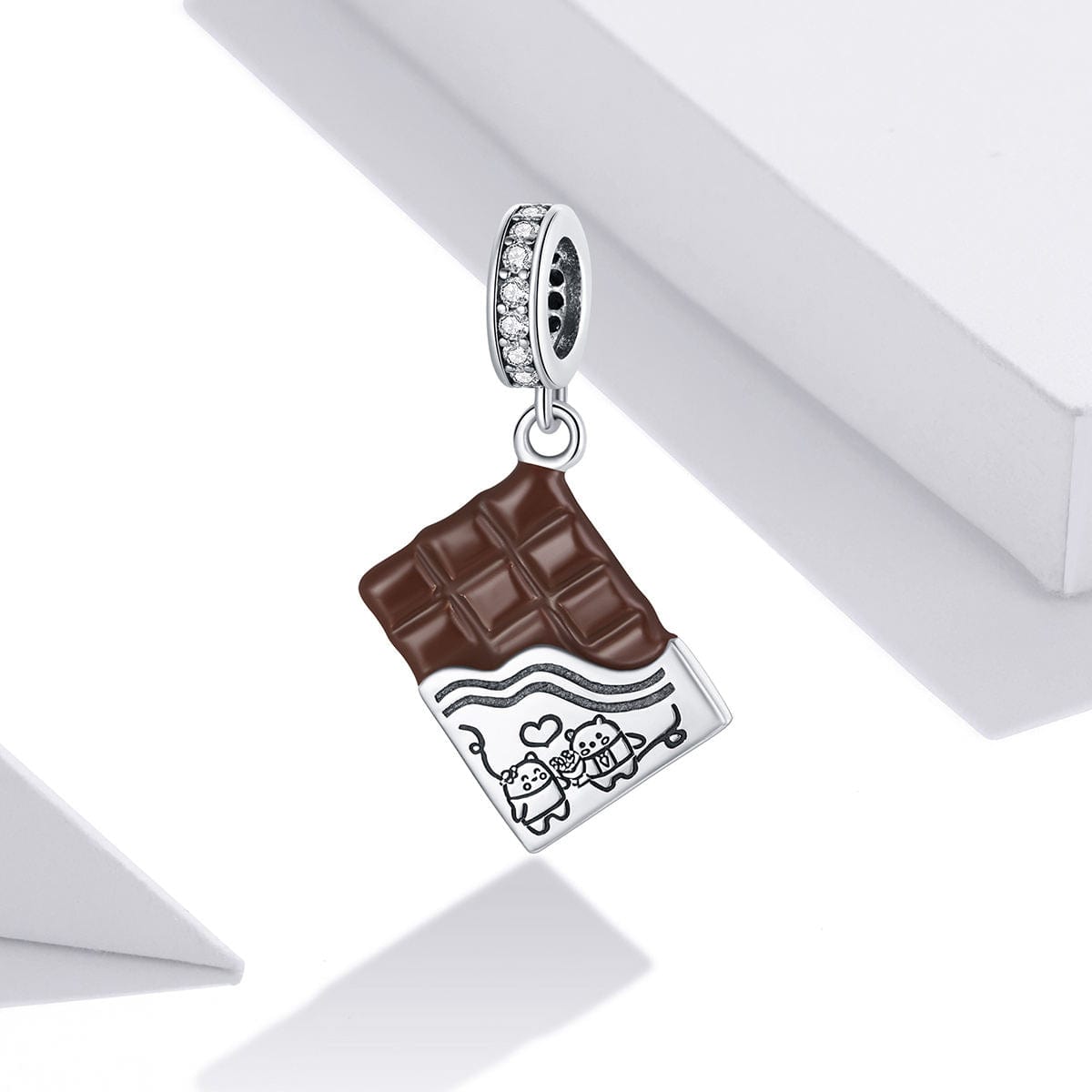 Sweet Love Chocolate Bar with Bear Dangle Charm