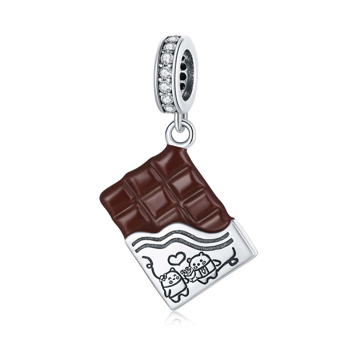 Sweet Love Chocolate Bar with Bear Dangle Charm