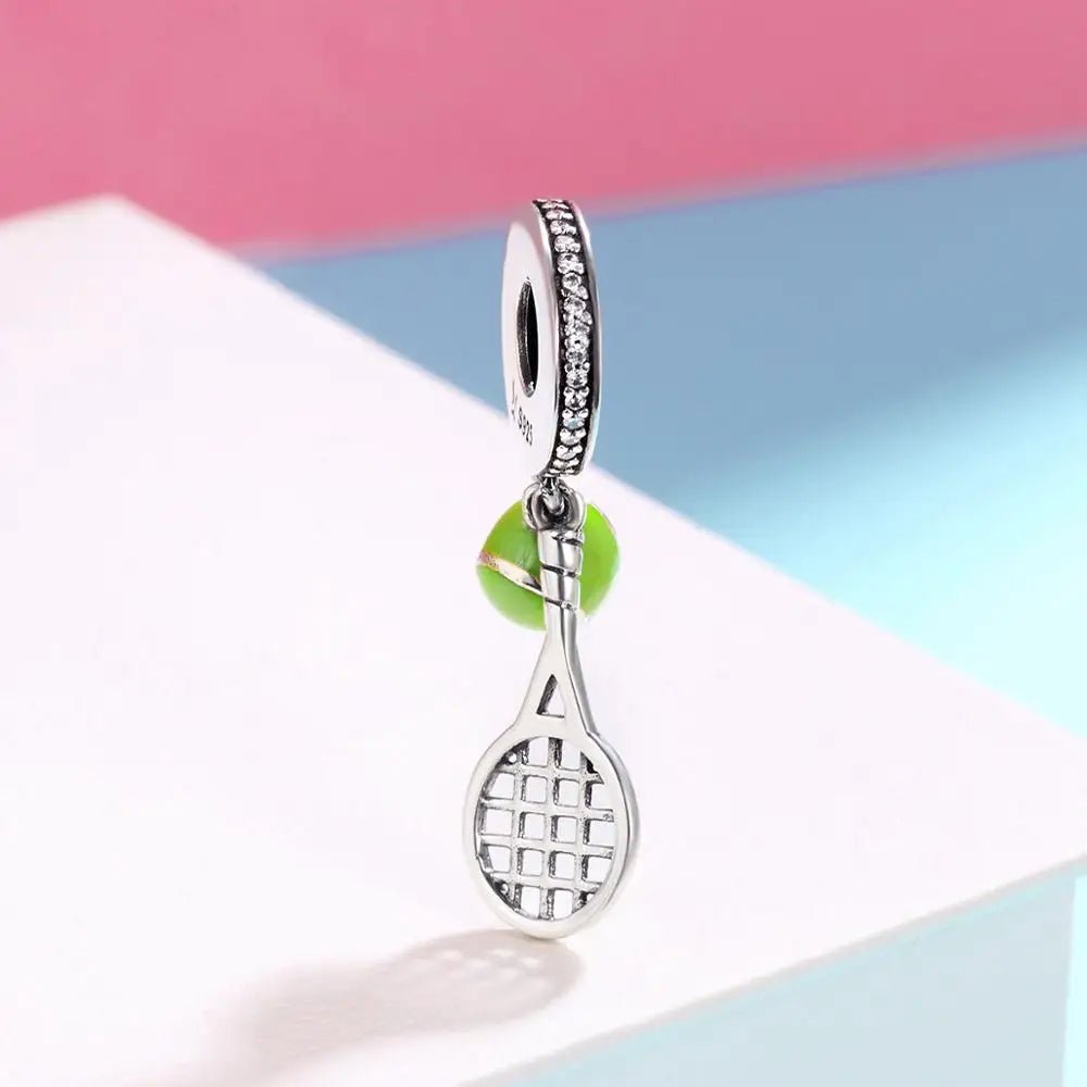 Tennis Racket & Ball Dangle Charm