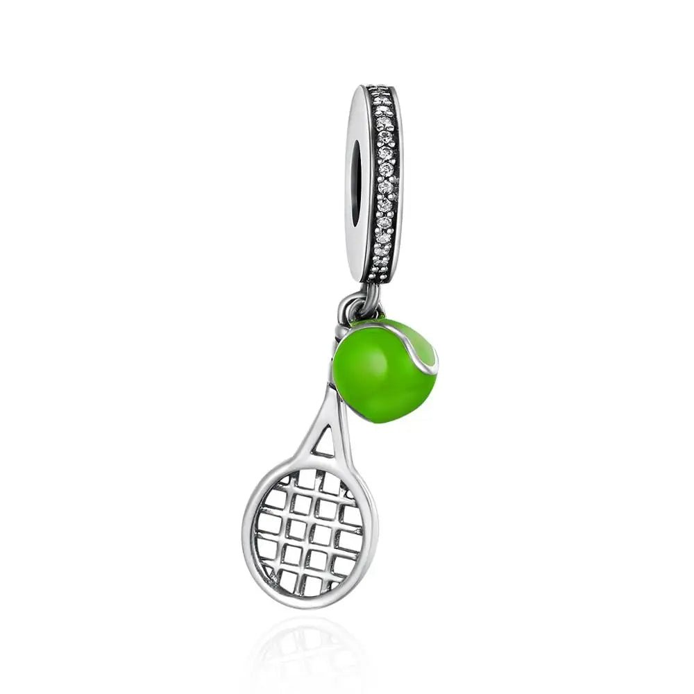 Tennis Racket & Ball Dangle Charm