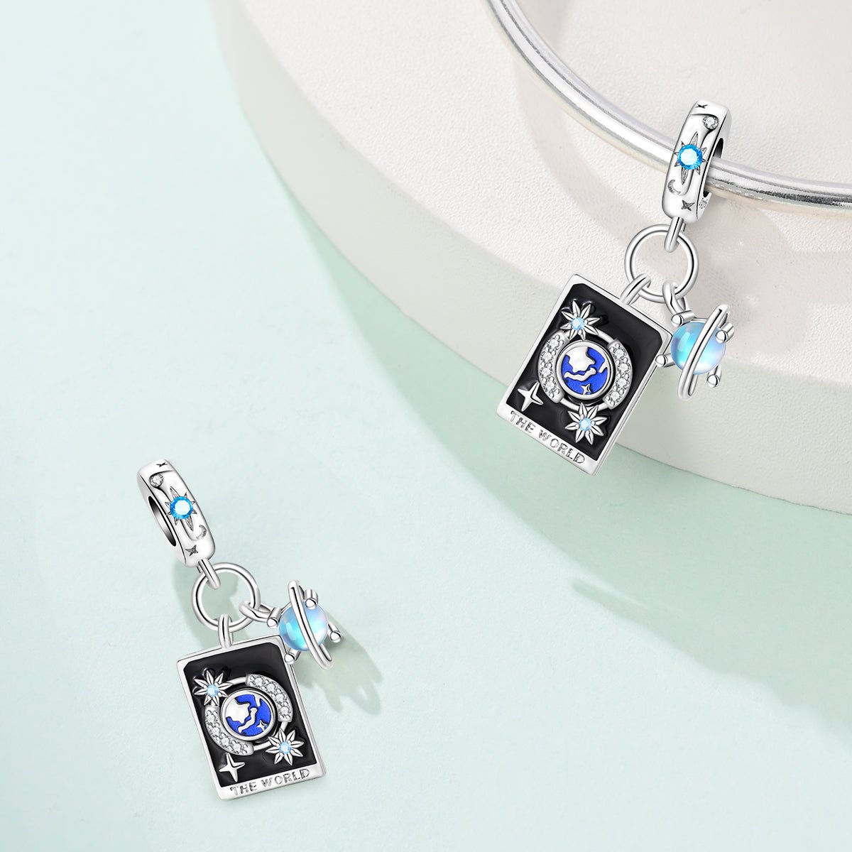The World Tarot & Cosmic Planet Dangle Charm