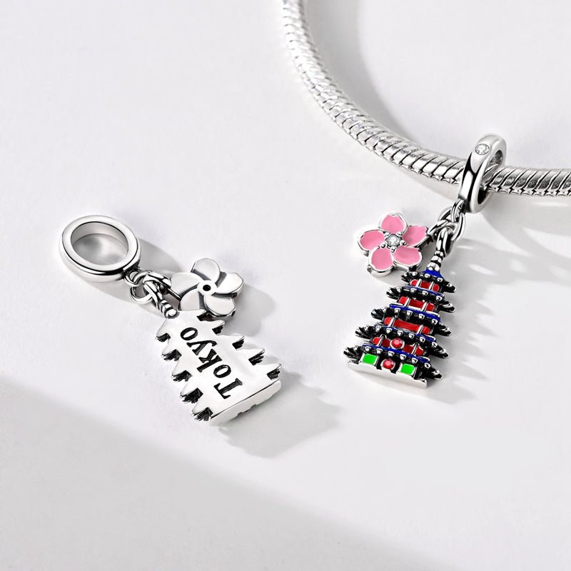Tokyo Asakusa with Cherry Blossom Dangle Charm