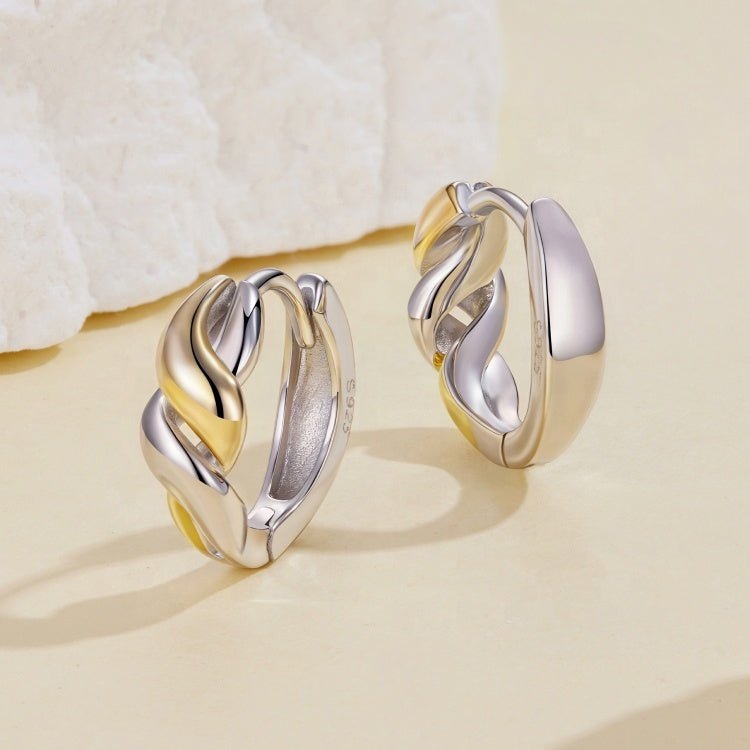 Twisted Dual-Tone Glow Hoop Earrings