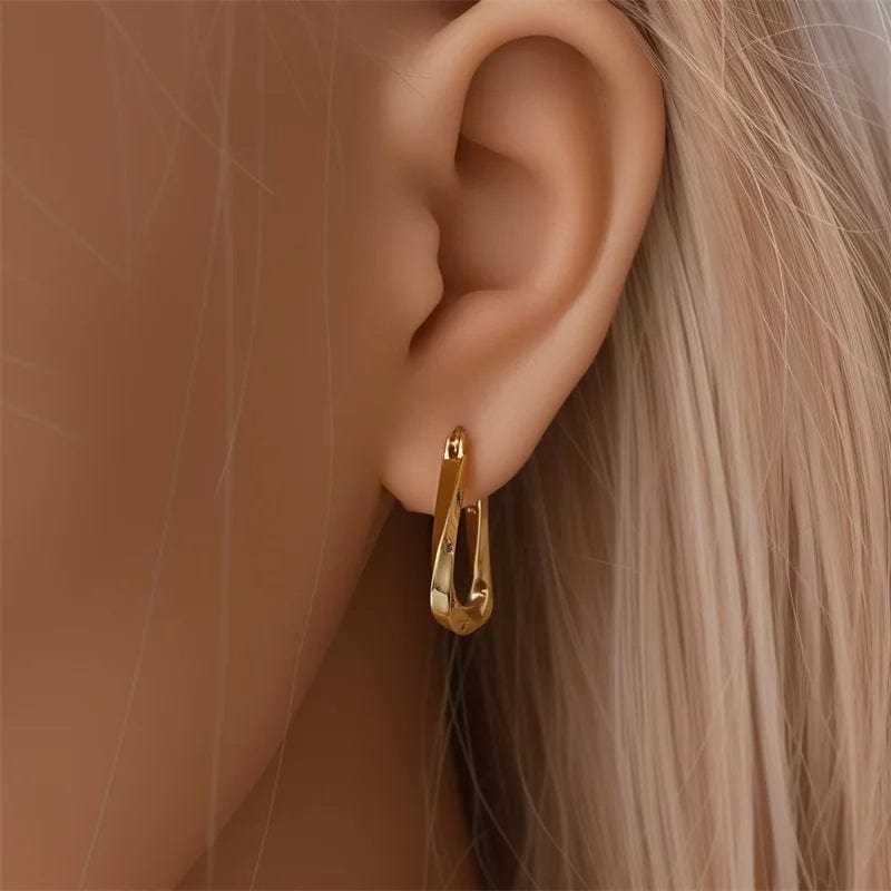 Twisted Gold Hoop Earrings