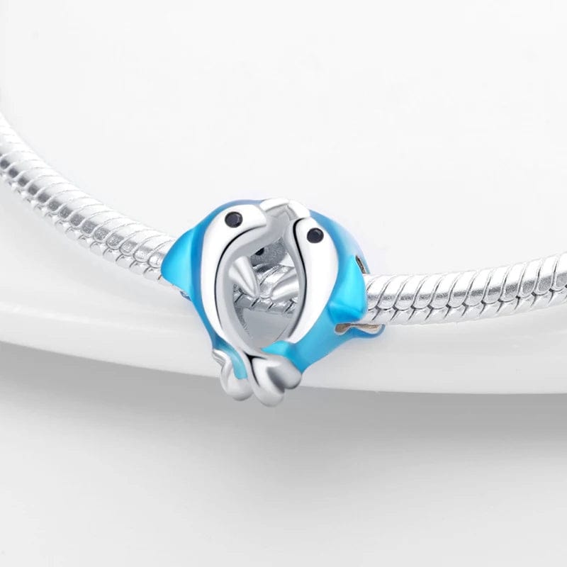 Two Dolphins Charm