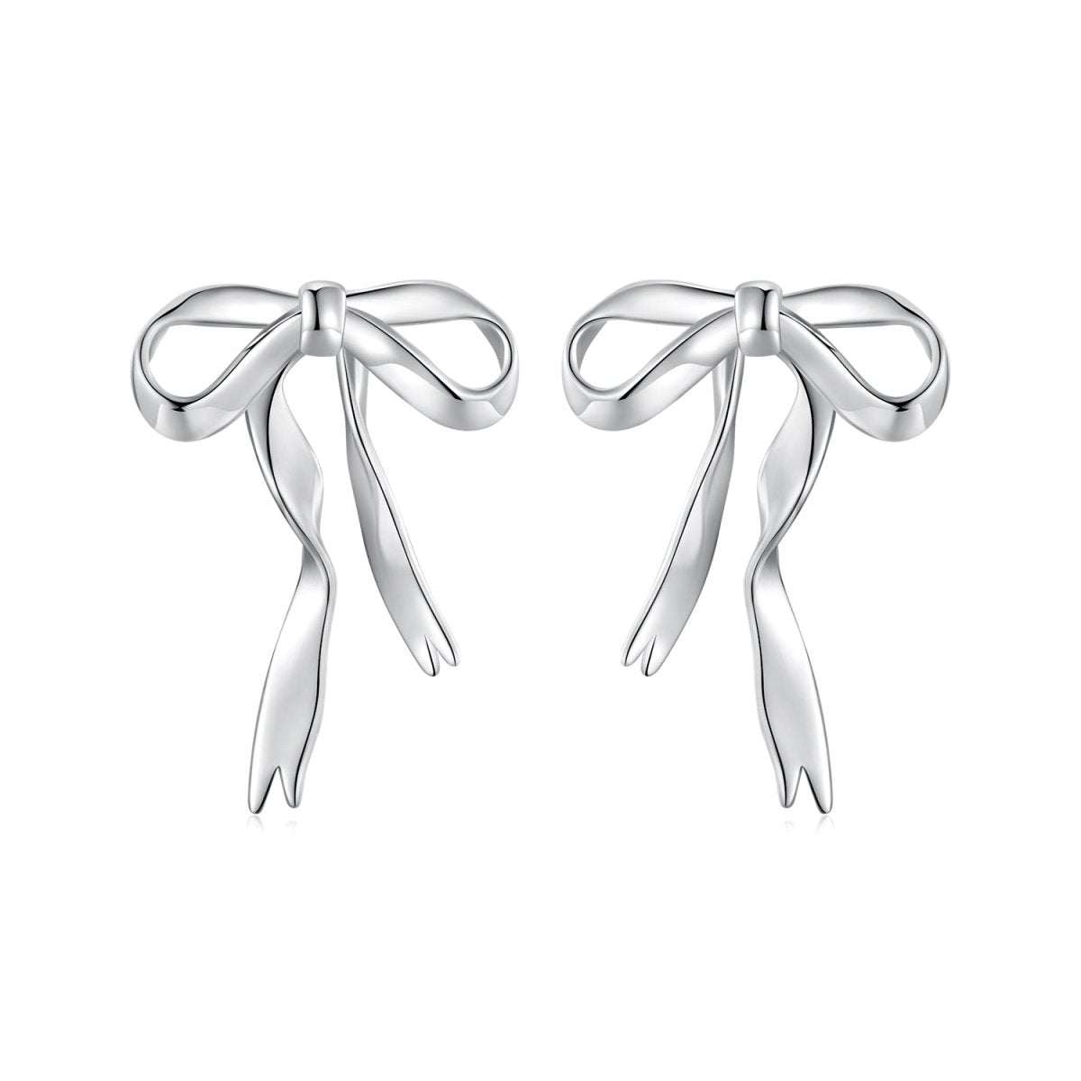 Whispering Ribbon Bow Stud Earrings